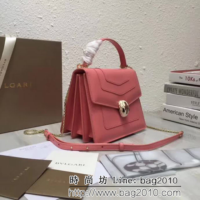 BVLGARI寶格麗 Serpenti 琺瑯三層彩色蛇頭包 可手提單肩斜挎 B38329 FYD1000